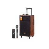 Bluetooth Hoparlör Kahverengi 50W Süper Bass Kumandalı Mikrofonlu Karaoke 5-10 Saat