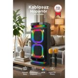 Bluetooth Hoparlör Karaoke Mikrofonlu Rgb Işıklı Speaker Bts1989 Siyah