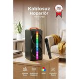 Bluetooth Hoparlör Mikrofonlu Rgb Işıklı Speaker Kts-1790 Siyah