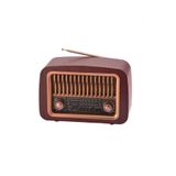 Bluetooth Hoparlör Nostaljik Radyo Kablosuz Speaker D59 Koyu Kahve