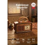 Bluetooth Hoparlör Nostaljik Radyo Kablosuz Speaker D60 Kırmızı