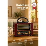 Bluetooth Hoparlör Nostaljik Radyo Speaker NS02 Kahverengi