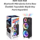 Bluetooth Hoparlör Parti Hoparlörü Karaoke Mikrofon Hediyeli Işıklı Ses Bombası USB Sd Girişli