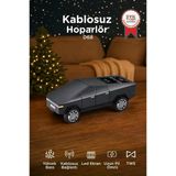 Bluetooth Hoparlör Retro Araba Cybertruck Tasarımlı Rgb Işıklı Tws Usb 15W Speaker D68 Siyah