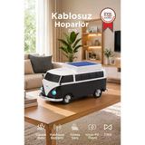 Bluetooth Hoparlör Retro Araba Vosvos Tasarımlı Solar Şarjlı Speaker D70 Siyah