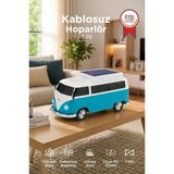 Bluetooth Hoparlör Retro Araba Vosvos Tasarımlı Solar Şarjlı Speaker D70 Yeşil