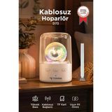 Bluetooth Hoparlör Rgb Işıklı Kablosuz Hoparlör D73 Beyaz