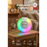 Bluetooth Hoparlör Rgb Işıklı Kablosuz Speaker D65 Beyaz