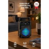 Bluetooth Hoparlör Rgb Işıklı Kablosuz Speaker Gts-1961 Siyah