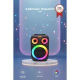 Bluetooth Hoparlör Rgb Işıklı Mikrofonlu 12W Kablosuz Taşınabilir Hoparlör D81 Siyah