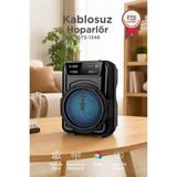 Bluetooth Hoparlör Rgb Ledli Usb Tf Fm Radyo Hoparlör Gts-1346 Siyah