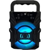 Bluetooth Hoparlör Taşınabilir Ses Bombası LED Işıklı Extra Bass Ses Radyolu Speaker Sd Kart - Beyaz