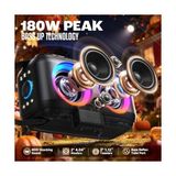 Bluetooth Hoparlör, W-Kıng 80W Taşınabilir Kablosuz Hoparlör Kutusu Müzik Kutusu, Güçlü Bas, Güçlü 105DB Ses, Karışık Renkli LED Işıkları, USB Çalma, 24 Saat Çalma Süresi - standart