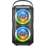 Bluetooth hoparlör, W-KING 80W taşınabilir kablosuz hoparlör kutusu müzik kutusu, güçlü bas, güçlü 105db ses, karışık renkli LED ışıkları, USB çalma, 24 saat çalma süresi