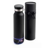 Bluetooth Hoparlörlü Akıllı Termos 650 ml, Siyah, Paslanmaz Çelik | LED Sıcaklık Göstergeli, Hoparlör Taban, İç 304 Çelik, Lüks Hediye Kutulu, Çift Cidarlı