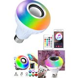 Bluetooth Hoparlörlü Uzaktan Kumandalı Rgb Akıllı Led Ampul 16 Renk Değiştirilebilir Müzikli Lamba