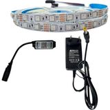 Bluetooth Kontrol Rgb Şerit LED Set 5050 Ledli 3çipli 5metre IP20 - 5 m - Çok Renkli