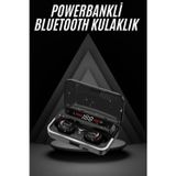 Bluetooth Kulaklık Dijital Şarj Göstergeli Powerbankli Bass Özellikli Kablosuz Kulakiçi 5.1 Mikrofon