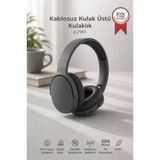Bluetooth Kulaklık Kulak Üstü Kablosuz Kulaklık P2961 Koyu Gri