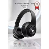 Bluetooth Kulaklık Kulak Üstü Kablosuz Stereo Kulaklık P6 Siyah