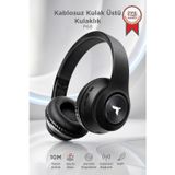 Bluetooth Kulaklık Kulak Üstü Kablosuz Stereo Kulaklık P68 Siyah
