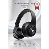 Bluetooth Kulaklık Kulak Üstü Kablosuz Stereo Kulaklık P68 Siyah