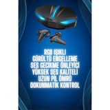 Bluetooth Kulaklık Kulaklığı Rgb Işıklı Oyunlarda Düşük Gecikme - Renkli