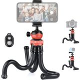Bluetooth Kumandalı Esnek Ahtapot Tripod, Flexible Masa Üstü Telefon ve Kamera Tutucu 1.2 Kg Taşıma Kapasiteli, Selfie Video Çekim Canlı Yayın İçin 360 Derece Ayarlanabilir Profesyonel Stand