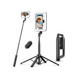 Bluetooth Kumandalı Şarjlı 8 inç LED Ring Light | Katlanabilir Selfie Çubuğu ve Tripod | 3 Renk Tonu | 25-138cm