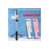 Bluetooth Lu Led Işıklı Selfie Çubuğu Uzaktan Kumandalı Yatay Ve Dikey Kullanabilme Özçekim Tripod R1-S