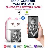 Bluetooth Mini Yazıcı Taşınabilir Termal Yazıcı Ios Android - Pembe