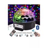 Bluetooth Özellikli Beyaz Renkli Işıklı Lazer Led Küre Disko Topu Parti Aydınlatması