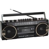 Bluetooth Özellikli Siyah Nostaljik Radyo Kaset Çalar USB Sd Fm Radyo 2 Yıl Garantili