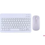 Bluetooth Slim Klavye +Mouse Android Ios,windows,tv ve Tablet Telefon Uumlu Şarjlı Klavye Mouse Set - Beyaz