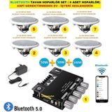 Bluetooth Tavan Hoparlör Seti (1 Adet Amfi + 6 Adet 13 cm Tavan Hoparlör)