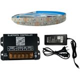 Bluetooth Telefon Kontrollü Rgb Şerit LED Set 5050 Ledli 3çipli 10METRE Silikonlu - 10 m - Çok Renkli