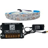 Bluetooth Telefon Kontrollü Rgb Şerit LED Set 5050 Ledli 3çipli 5metre IP20 - 5 m
