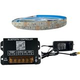Bluetooth Telefon Kontrollü Rgb Şerit LED Set 5050 Ledli 3çipli 5metre Silikonlu - 5 m