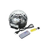 Bluetooth USB SD Kart ve Kumandalı Işıklı LED Disko Topu, Siyah