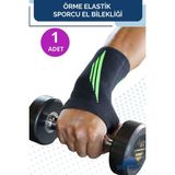 Bluewell Orthopedıcs Products Elastik Örme Sporcu Bilek Koruyucu Bandaj, Kompresyonlu El Bileği Desteği, Koşu Yoga Fitness Günlük Kullanım, Unisex - Siyah - Açık Yeşil - XS