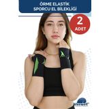 BLUEWELL ORTHOPEDICS PRODUCTS Elastik Örme Sporcu El Bilekliği Bilek Koruyucu Koşu Yoga Fitness Spor Çift Taraflı Bileklik 2 ADET