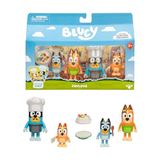 Bluey 4'lü Oyuncak Figür Oyun Seti, Let's Play Chef Pavlova Küçük Çocuk Heykelcik Oyuncak Seti, Şef Aksesuarlı, 3-5 Yaş Çocuklar için Poz Verilebilir Figürinler