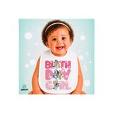 Bluey Doğum Günü Keten Bebek Mama Önlüğü – Yumuşak, Emici, Yıkanabilir, Özel Tasarım P028