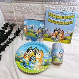Bluey Temalı Doğum Günü Süsleri Bluey Bingo Doğum Günü Parti Seti 8 Kişilik