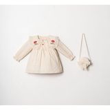 Blumi Kids Mantar Nakışlı Müslin Elbise & Çanta Seti - Krem - 4 - 5 Yaş