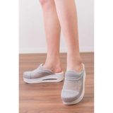 BLUMSABOTERLİK Fileli Özel Tasarım Halluks Valgus(KEMİK ÇIKINTISI) Kadın Sabo Airmax Tam Ortopedik Anatomik Terlik, Gümüş, 38