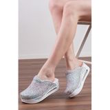 BLUMSABOTERLİK Mavi Pony Desenli Kadın Ortopedik Anatomik Hastene,doktor, Hemşire, Aşçı Sabo Terlik, Gri, 37