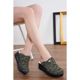 BLUMSABOTERLİK Yeşil Kamuflaj Kadın Airmax Tam Ortopedik Anatomik Hastene, Doktor, Hemşire, Aşçı Sabo Terlik Syhtbn, Yeşil, 36