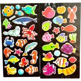 Bluoksweet 2 Sayfa Deniz Kızı Balık Ahtapot Sea Model-3 Abartmalı Puffy Çocuk Renkli Etiket Çıkartma Sticker