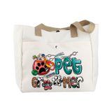 BLUPARK Batı Pet Damat Hediye Pet Damat Tote Çanta Komik Pet Damat Hediyelik Dükkanı Damat Çanta Köpek Süblimasyon Tasarım Hediye, Kırık beyaz